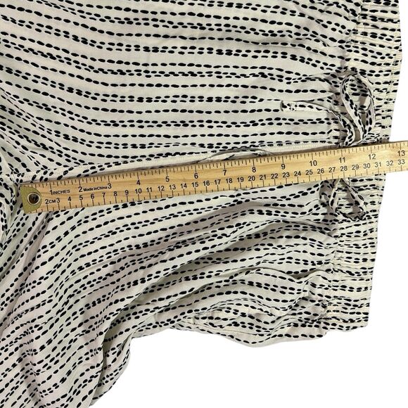 Uniqlo Pull-On Elastic Tie Waist Cream Black Polka Dot Casual Pant Sz L Pockets - Picture 5 of 9